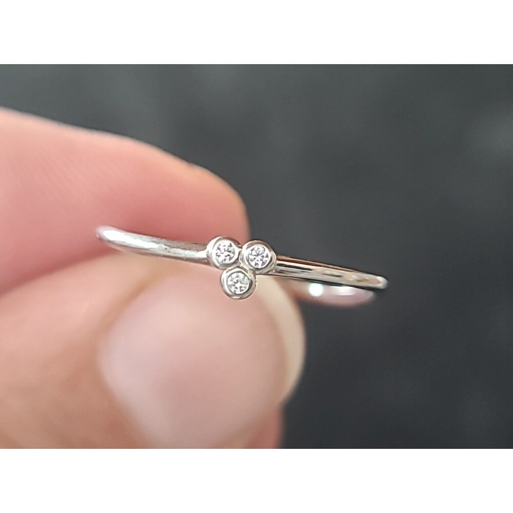 925 Sterling Silver Cubic Zirconia Ring Size US 7.25 Vintage READ Description